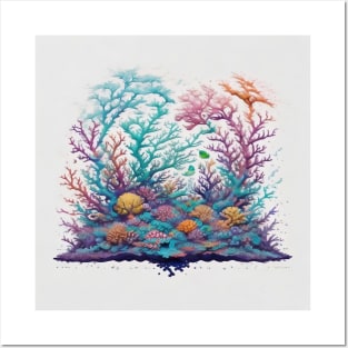 Underwater world coral reefs Posters and Art